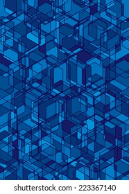 Urban isometric seamless background based on hexagon shapes. Eps8. CMYK. Organized by layers. Gradients free.