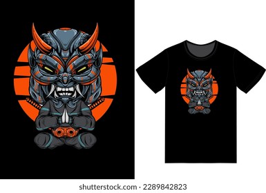 URBAN JAPANESE SAMURAI CHARACTER IN MEDITATION