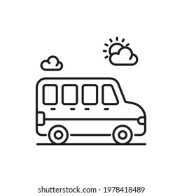 urban jeep vector outline icon style illustration. EPS 10 file