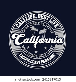 Urbaner Dschungel Cali Stil Kalifornien T-Shirt Design