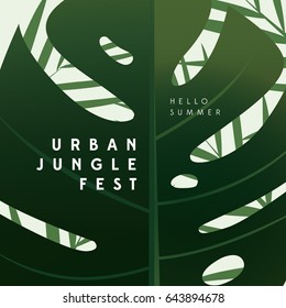 Urban jungle Festival poster/ Summer poster/ Summer event poster/ Tropical green market event