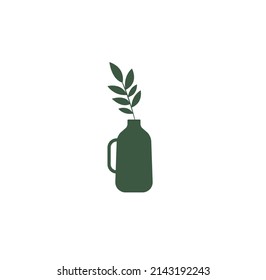 Urban jungle, plant in pot, house plant boho style vector colour illustration