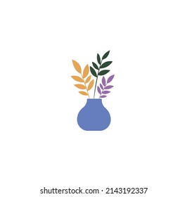 Urban jungle, plant in pot, house plant boho style vector colour illustration