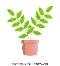 Urban jungle, trendy home decor. Trendy home decor with indoor plant. Vector illustration