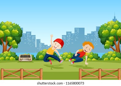 Urban kid and street dance illustration