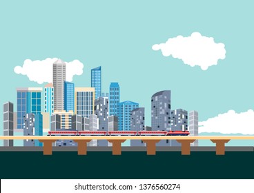 Urban landscape, cityscapes, city buildings, modern landscape vector