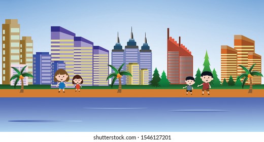 Urban landscape Concept city and suburban life.