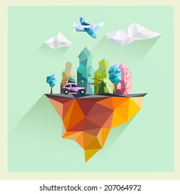 Urban landscape. Flat design.