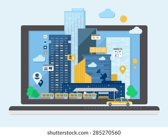 Urban landscape in flat design vector