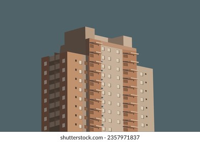 Urban landscape with high skyscrapers. Vector illustration.