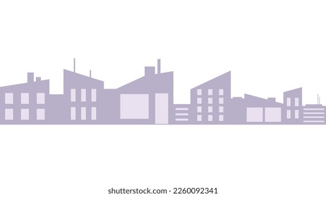 urban landscape with houses silhouettes