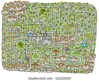 698 City maze game Images, Stock Photos & Vectors | Shutterstock