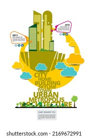 Urban landscape ready for infographic elements. Smart city. 