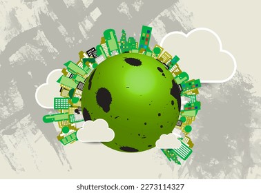 Paisaje urbano listo para elementos infográficos. Ciudad inteligente. 