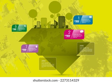 Paisaje urbano listo para elementos infográficos. Ciudad inteligente. 