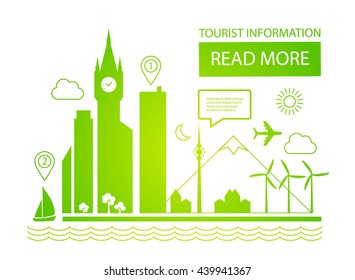 Urban Landscape. Real Estate Background. Infographic Design. City Day. City scape. Vector illustration