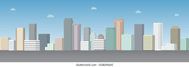 Urban landscape. Skyscrapers. Vector illustration.