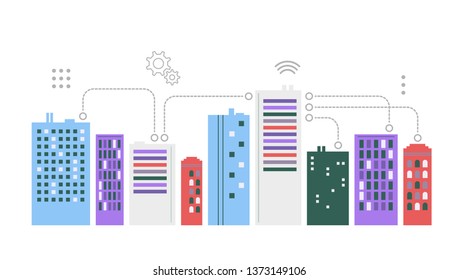 Urban landscape.  Smart city concept. 