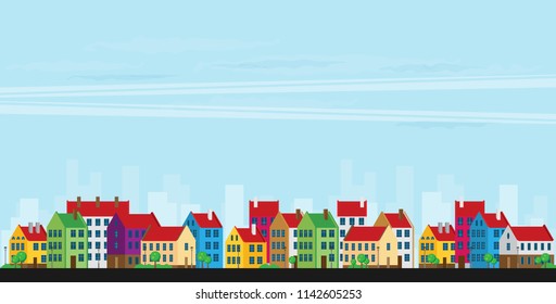 Urban landscape. Vector illustration.