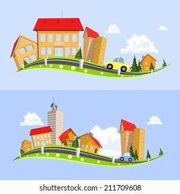 Urban landscape vector illustration