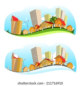 Urban landscape vector illustration