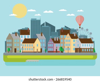 Urban landscape. Vector illustration.