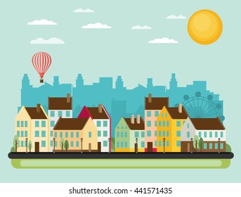 Urban landscape. Vector illustration.