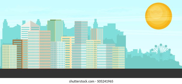Urban landscape. Vector illustration.