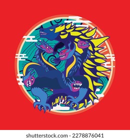 urban legend is mean monster vector illustration for poster and background sticker
