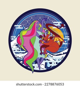 urban legend is mean monster vector illustration for poster and background sticker