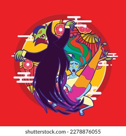 urban legend is mean monster vector illustration for poster and background sticker