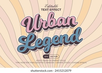 Urban Legend Text Effect Vintage Retro Stil. Bearbeitbarer Texteffekt.