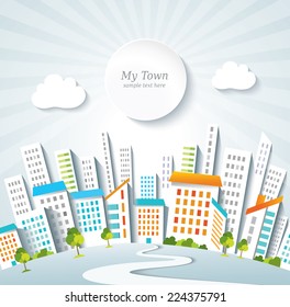 Urban lifestyle. Town panorama. Conceptual background.