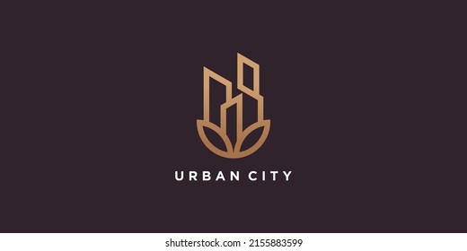 Urban logo with creative green concept