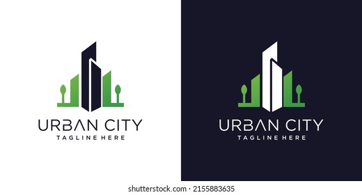 Urban logo with creative green concept