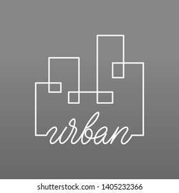 Urban logo emblem design. Vector sign with lettering and building symbol