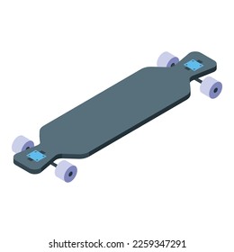 Urban longboard icon isometric vector. Wheel skate. City desk