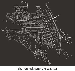 Urban map of Gilroy, California, United States. City blueprint poster, downtown city center with periphery and suburbs