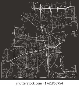 Urban map of Minnetonka, Minnesota, United States. City blueprint poster, downtown city center with periphery and suburbs