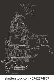 Urban map of Poway, California, USA–downtown and suburbs, road network grid, minimalist poster