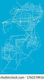 Urban Map Of West Sacramento, California, USA–downtown And Suburbs, Road Network Grid, Minimalist Poster