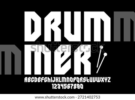 Urban massive geometric font for logos and emblems, minimal strong vector typeface, typography with no round elements, only corners and straight lines geometry.