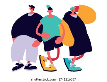 Urban men cartoons with casual cloth design, Person people human and social media theme Vector illustration