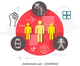 Urban Migration Abstract - Infrastructure Services - Illustration as EPS 10 File