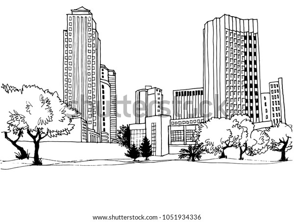 Vector De Stock Libre De Regalias Sobre Paisaje Urbano Moderno