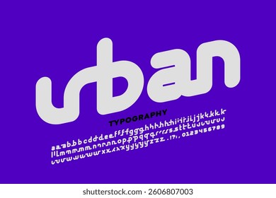 urban. Modern style font, alphabet letters and numbers vector illustration