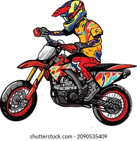 urban motor cross tracker cartoon illustration clip art