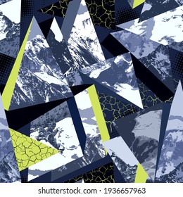 Urban mountains camouflage vector seamless pattern. Sport modern creative wallpaper for guys.