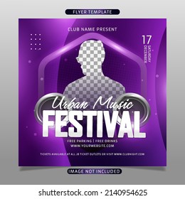 Urban music festival flyer template