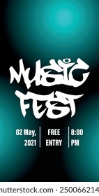 Urban Music Festival Poster with Graffiti Style Text and Abstract Background